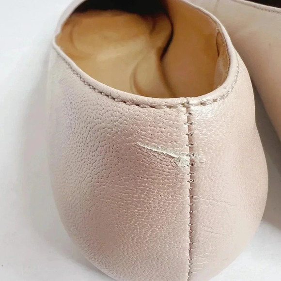 Clarks Women's Aldea Palm Champagne Leather Flower Ballet Flats Size 10 - Picture 9 of 11